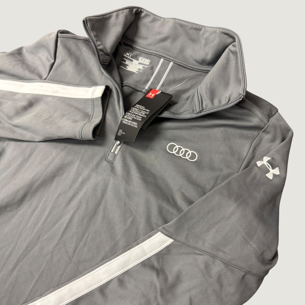 Under Armour Audi Gray Quarter Zip Pullover Womens Small NWT 1276355